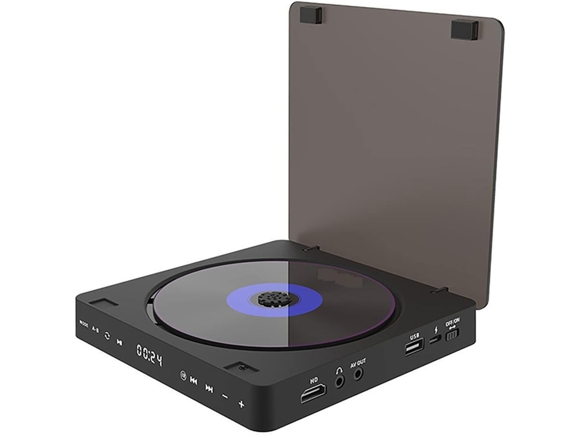 Leitor De Dvd Portátil, Reprodutor De Vídeo Hd Doméstico Para Dvd Vcd Com Alto Falantes Estéreo Hi Fi, Mini Leitor De Cd