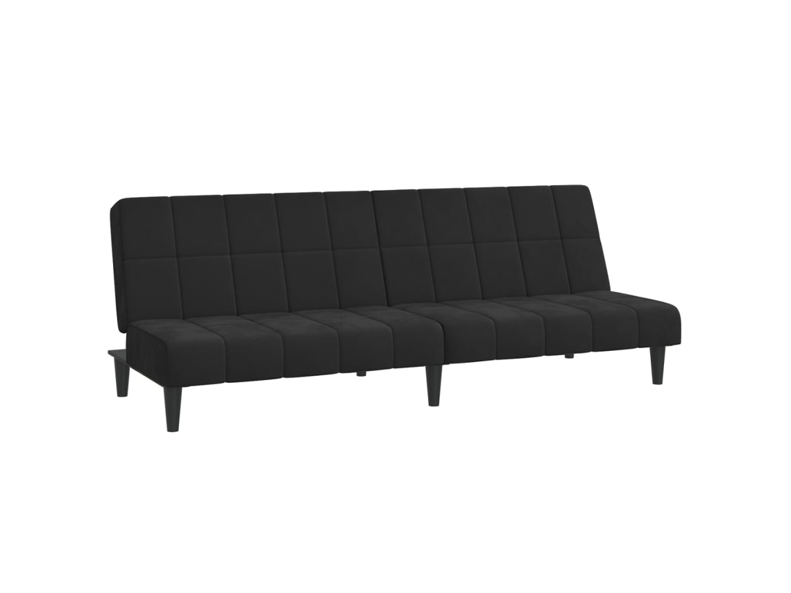 Sofá-cama de 2 lugares VIDAXL veludo preto (200 x 84.5 x 69 cm)