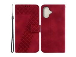 Capa Em Couro Pu, À Prova De Choque Para Apple Iphone 16 Plus Vermelho