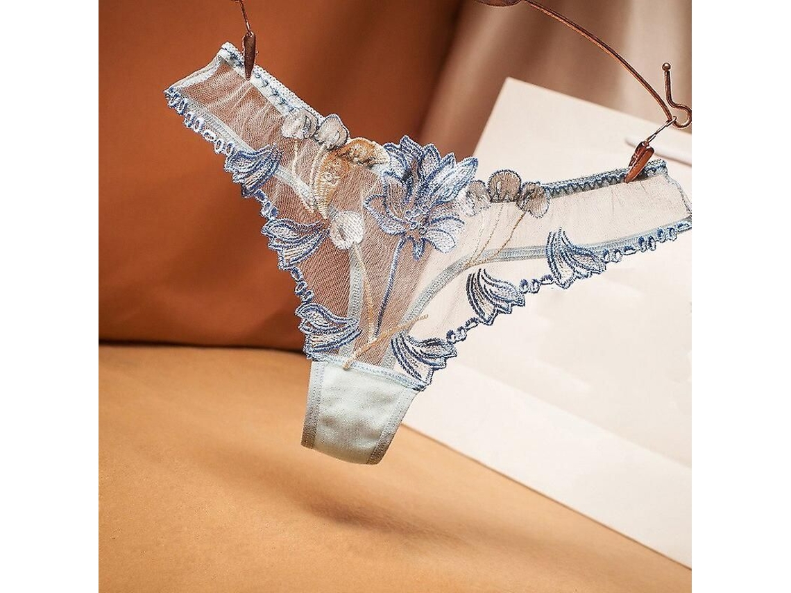 2026 tanga Mujer Sexy Encaje Transparente Algodón Cintura Baja Floral Talla Única Malla
