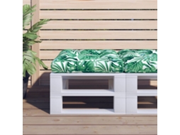 Vidaxl Almofadão Para Sofá De Paletes 60x60x12 Cm Tecido Padrão Folhas
