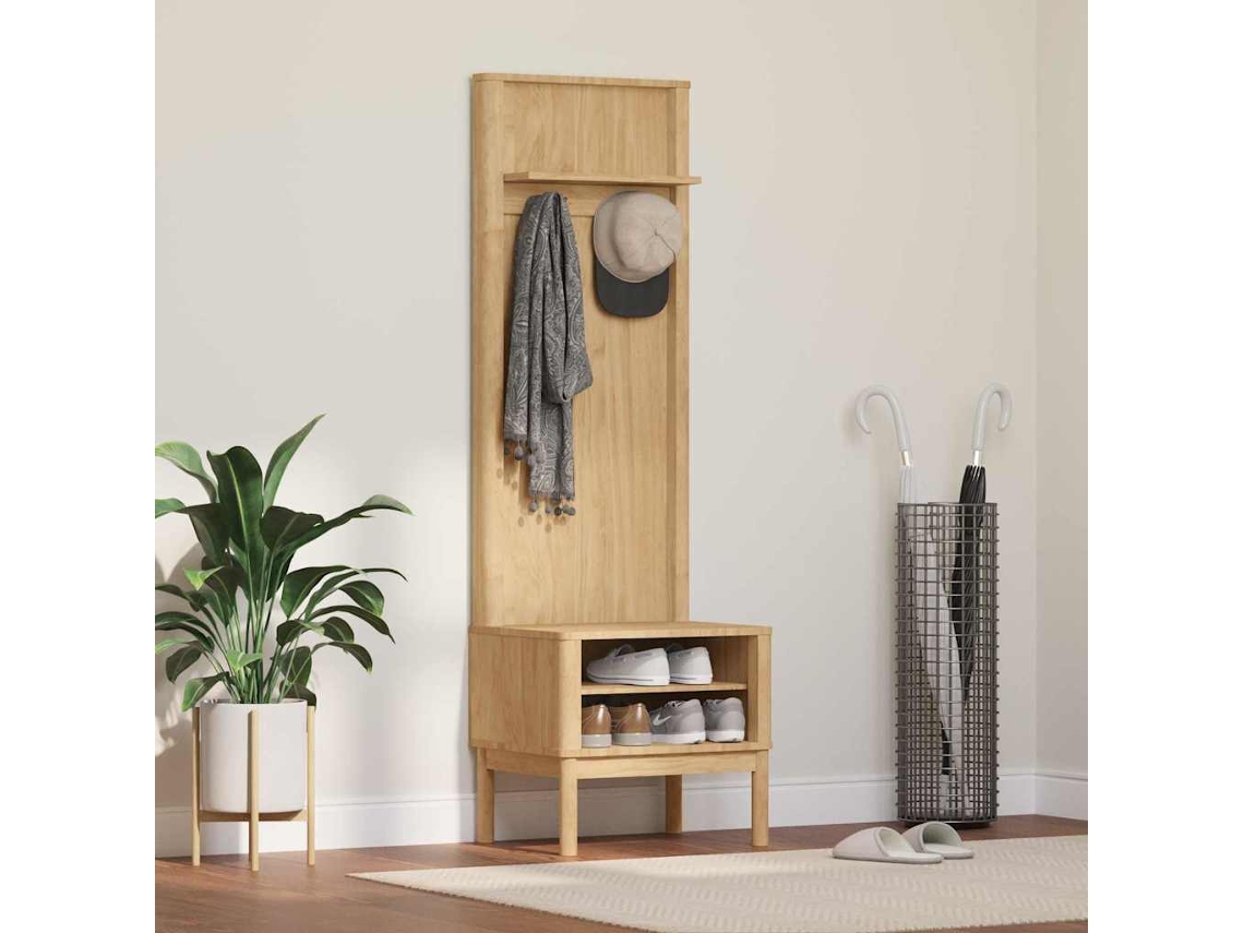 Vidaxl Armário De Corredor Floro Marrom Cera 50 X 40 X 158 Cm