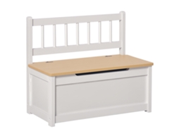 Baú Infantil 2 em 1 em Madeira com Pistão BTFORUS (60x30x50cm)