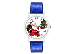 Reloj De Moda Navideño De Cuarzo Con Correa De Pu Para Hombre Y Mujer Azul