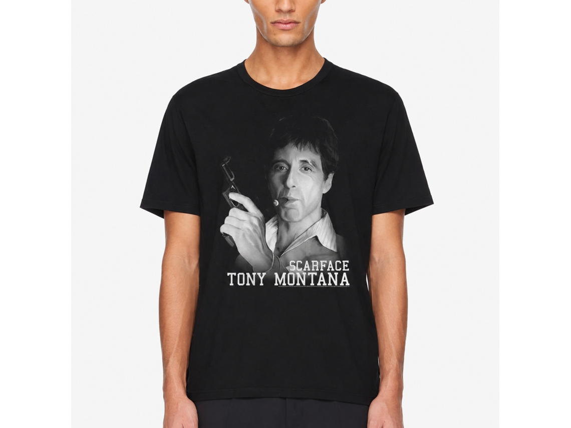 Rockinstone Scarface Movie Tonys Got A Gun Black Adult T-shirt Size:s