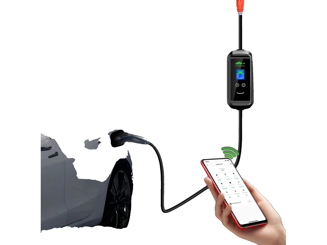 Carregador Portátil De Ve, 11kw, Controle Wifi, Tipo2