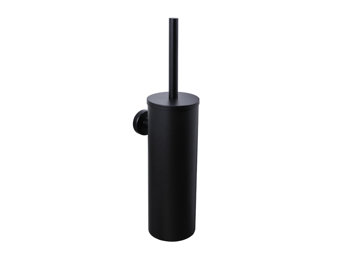 Escova preta com suporte de parede em aço inox AQUAFORGE