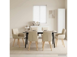 Vidaxl Cadeiras De Jantar 6 Pcs Tecido Creme 60 X 56 X 96 Cm