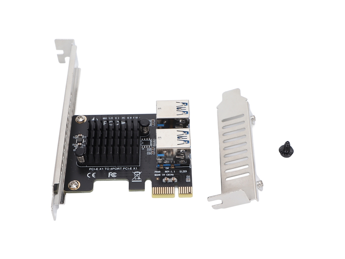 Placa De Expansão Pci-e (adaptador Pcie De Desktop De 1x Para 4 Portas)
