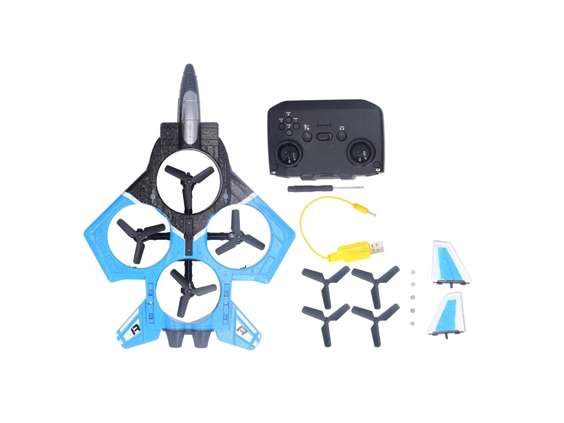 Mali avião de Controle Remoto Rc 2.4ghz com Luz Led e Sensor de Gravidade Brinquedo Infantil Azul