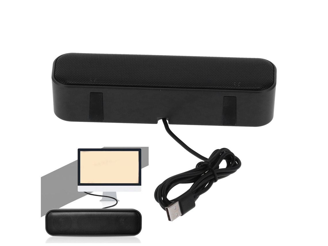 Mini alto-falante USB Brillivera com placa de som decodificada integrada, campo sonoro estéreo e alto-falante para computador.