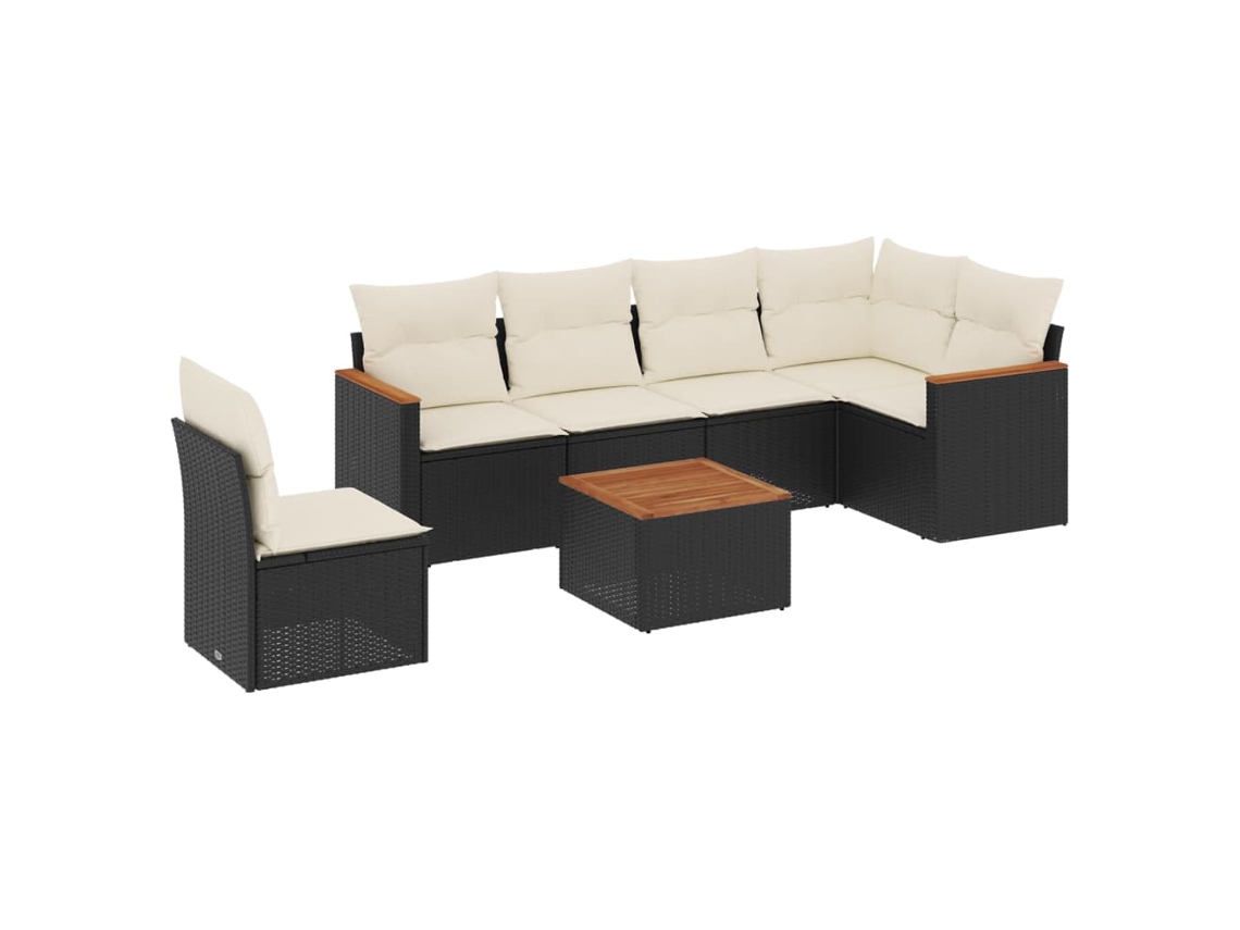 Garden Sofa Set, Garden Sofa Sets Vidaxl Preto Rattan / Vime (n/a)