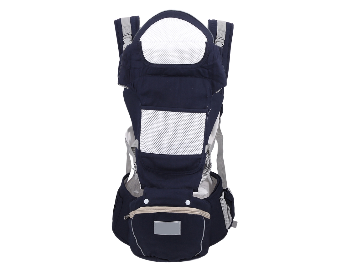 Cadeirinha de quadril para bebê com carregador ergonômico, mochila e camada frontal para recém-nascidos e bebês.