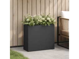 Vidaxl Vaso De Jardim Preto 50 X 20 X 40 Cm Aço Laminado A Frio