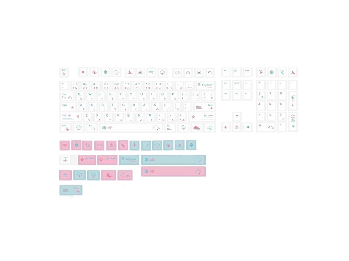 Lurelia Teclado Mecânico 132 Teclas, Cor Branco