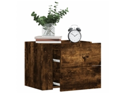 Vidaxl Mesa De Cabeceira De Parede 45x30x35 Cm Carvalho Fumado