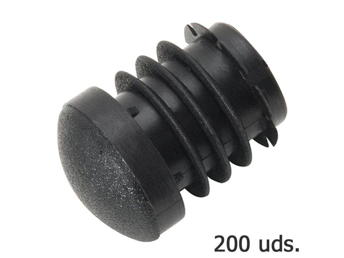 Contera plastico redonda interior negra para tubo exterior ø 23 mm. bolsa 200 unidades