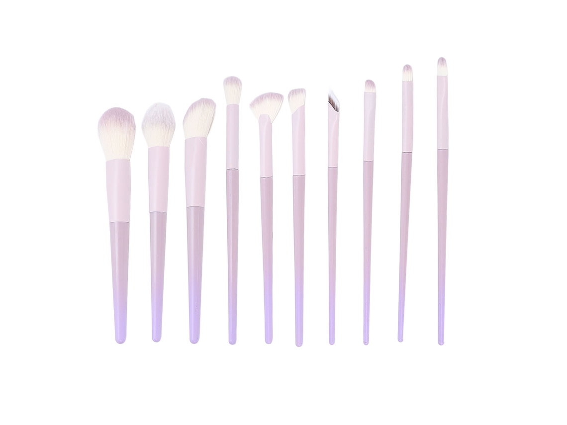 10 Piezas Set De Brochas De Maquillaje Sintético Para Sombras De Ojos Y Blush