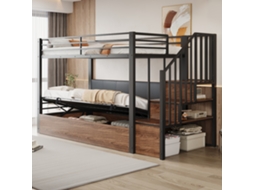 Cama Elevada Eisen 90x200cm Com Apoio Pu, Função Hidráulica E Escada Segura