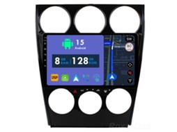 Auto Rádio Carro Bluetooth Autoradio 8GB RAM 128G ROM CarPlay Navegação GPS Ecrã Táctil RoverOne para Mazda 6 2002-2008  