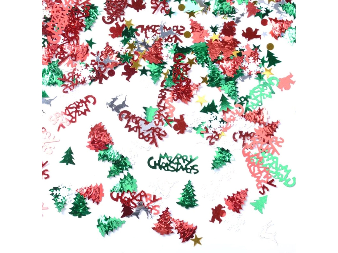 Laxiscreed Confetes Natal Diy 50g Com Estrelas, Papai Noel E Letras Feliz Natal Para Decoração Festiva