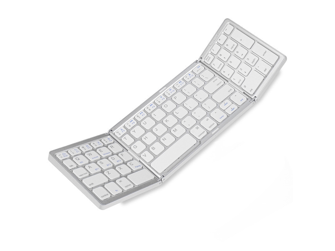 Teclado Portátil Bluetooth Triflexível Ultrafino Prata 15,2x9,8x2cm ZSANFS | ZSANFS