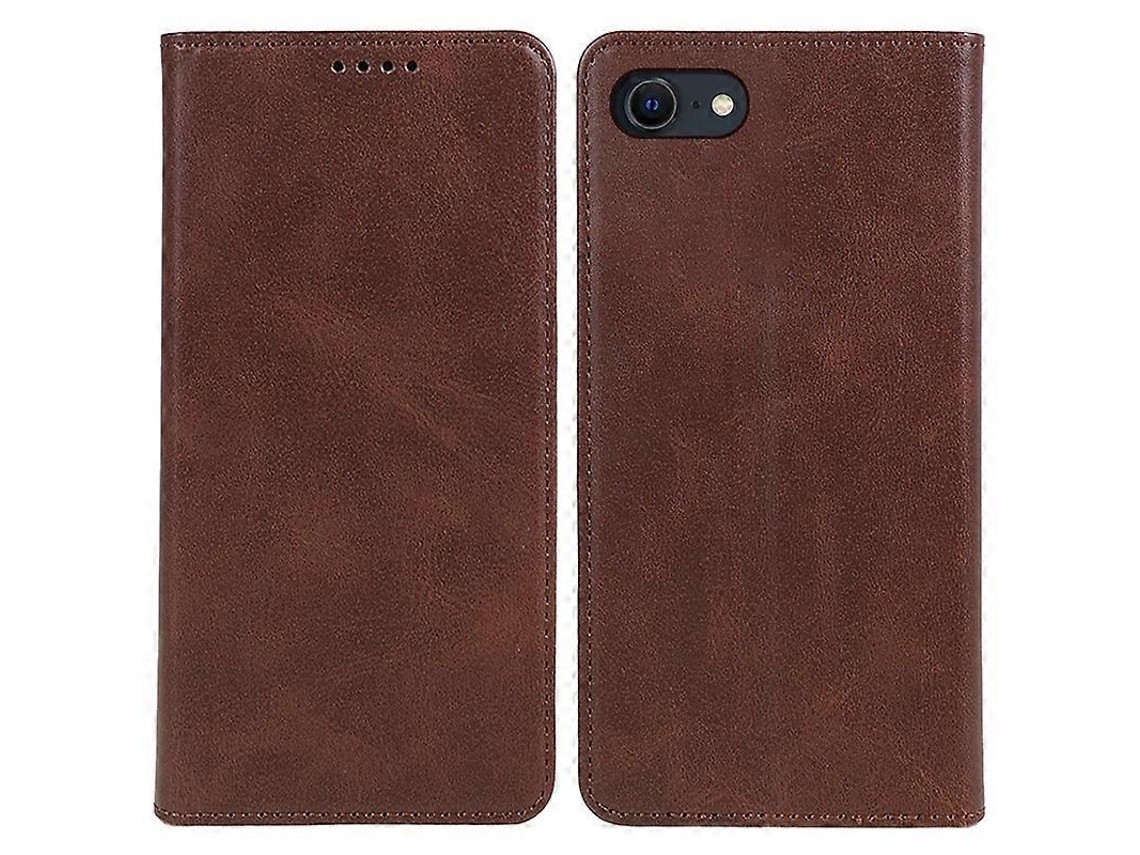 Compre Capa Magnética De Couro Com Fecho Automático Para Iphone 16e, Capa Tipo Carteira, Marrom