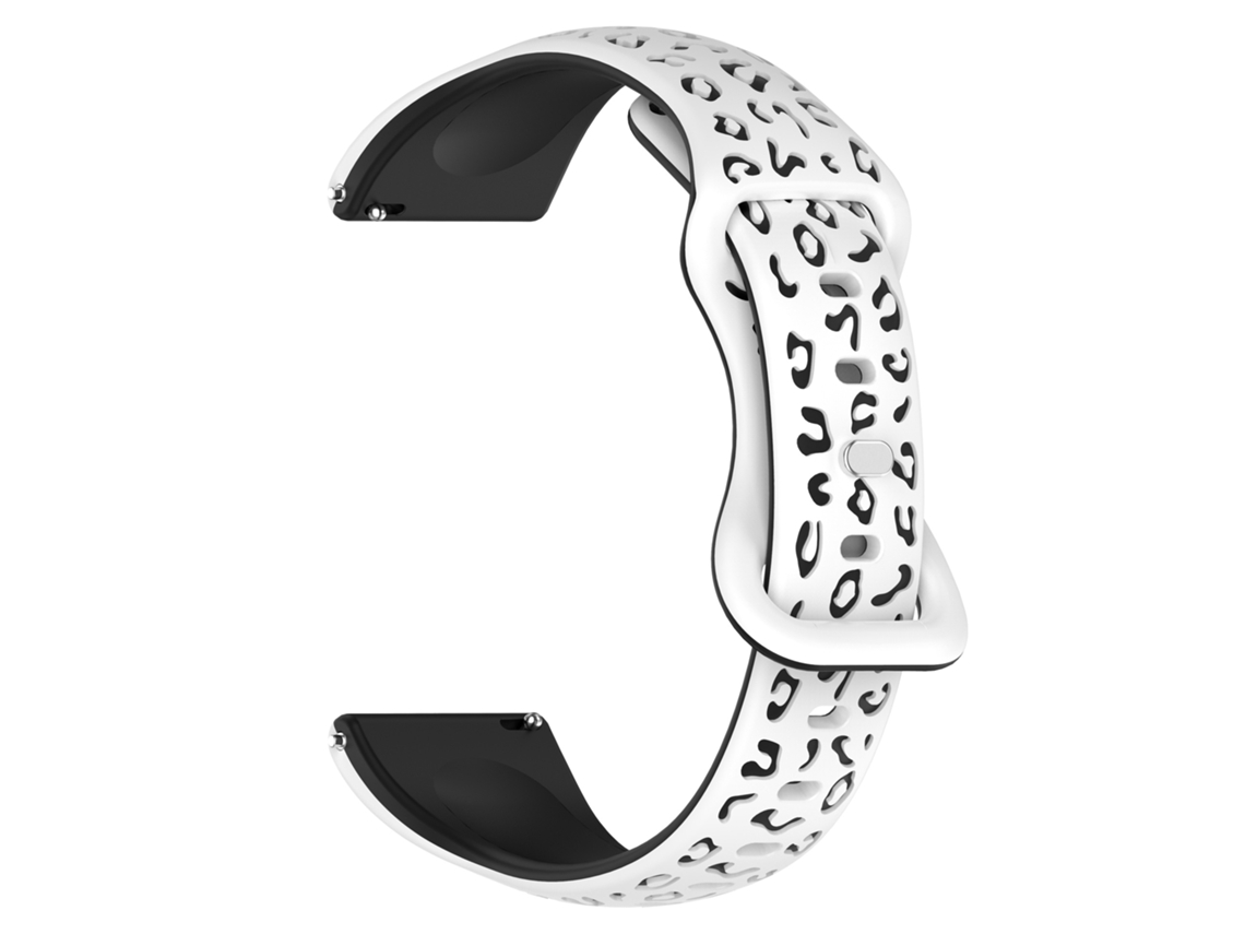 Pulseira De Relógio De Silicone Branca E Preta 16 Mm Inf