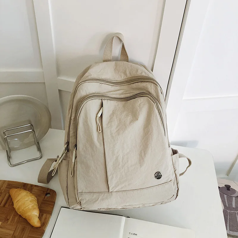 (xd001-bege) Mochila Feminina Nova De 2026, Leve, Impermeável, Ideal Para Viagens E Para Estudantes.