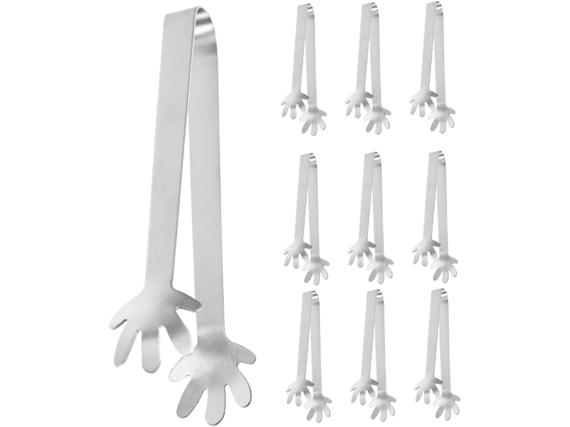 Conjunto De 10 Peças Pinças Gelo Em Aço Inoxidável Imikeya, Mini Pinças Para Servir Aperitivos E Sobremesas
