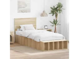 Vidaxl Estrutura da Cama com Prateleira Carvalho Sonoma 100 X 200 Cm