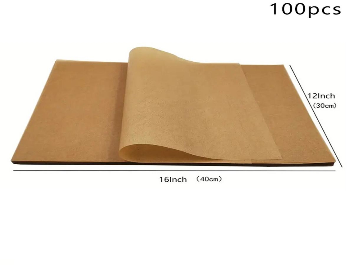 Lurelia Papel Vegetal, 50/100 Unidades, Antiaderente, Para Assar E Cozinhar