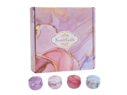 Rebe - Conjunto de 4 velas aromáticas de cera de soja, 120g, longa duração de 120h, em frascos pequenos, ideais para viagens, spa e casa.