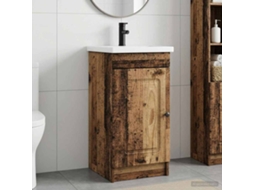 Vidaxl Gabinete De Banheiro Com Pia Madeira Antiga 42 X 40 X 84,5 Cm