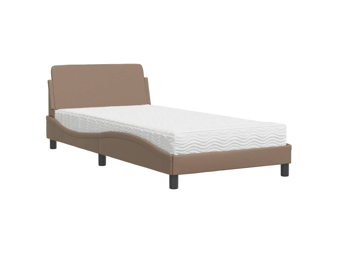 Bed, Beds Vidaxl Marrom Couro Artificial (100 X 200 Cm)