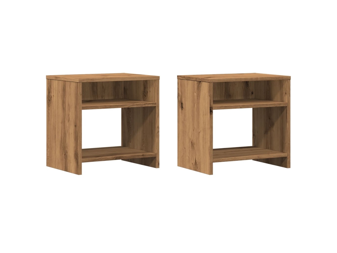 Bedside Cabinet, Bedside Cabinets Vidaxl Marrom Madeira Processada (n/a)