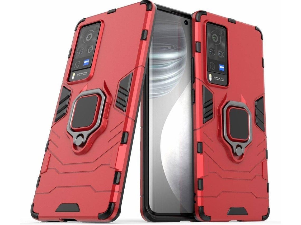 Capa + Película Vivo X60 Pro 5G HFS-HOUSE Kickstand Vermelho