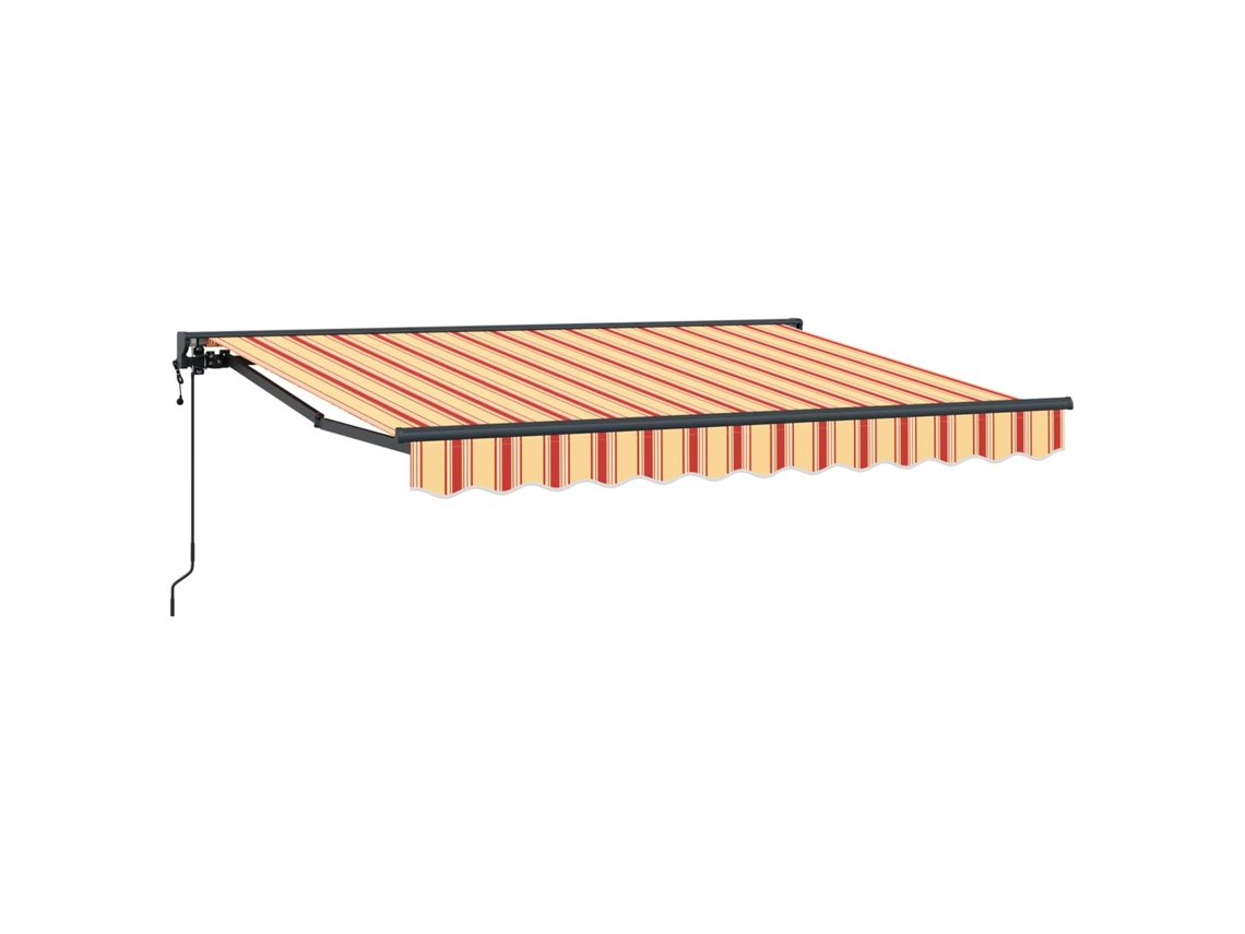 Toldo Retrátil Elétrico Amarelo, Laranja e Branco 3,5 X 2 M VIDAXL
