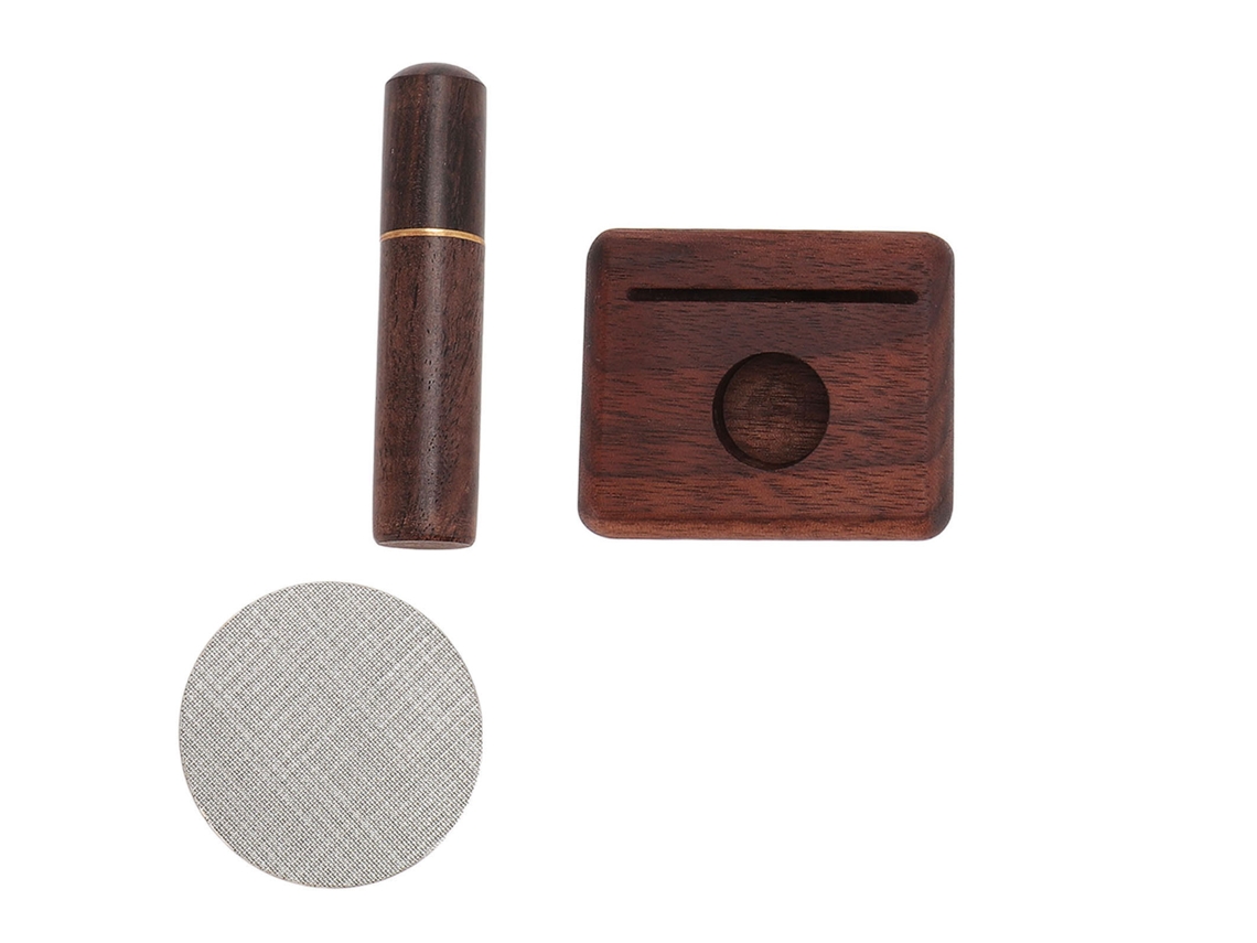 Distribuidor De Agulhas De Café 304 Aço Inoxidável Puck Screen Coffee Powder Stirrer Set Com Base Para Home Cafe 53mm / 21in
