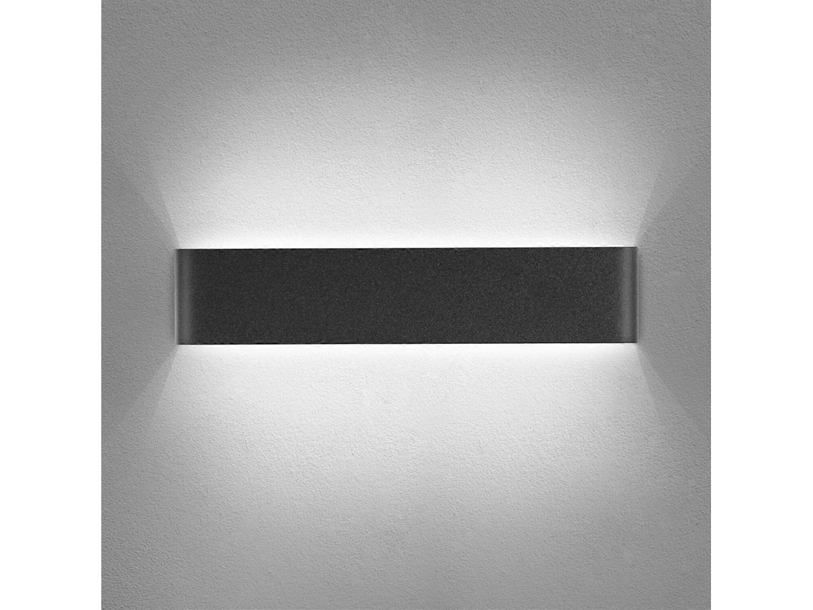Rebe lâmpada de Parede Led Preta 14w 6000k Branco Frio 40cm Design Moderno para Quarto Sala de Estar Corredor Escada 220v