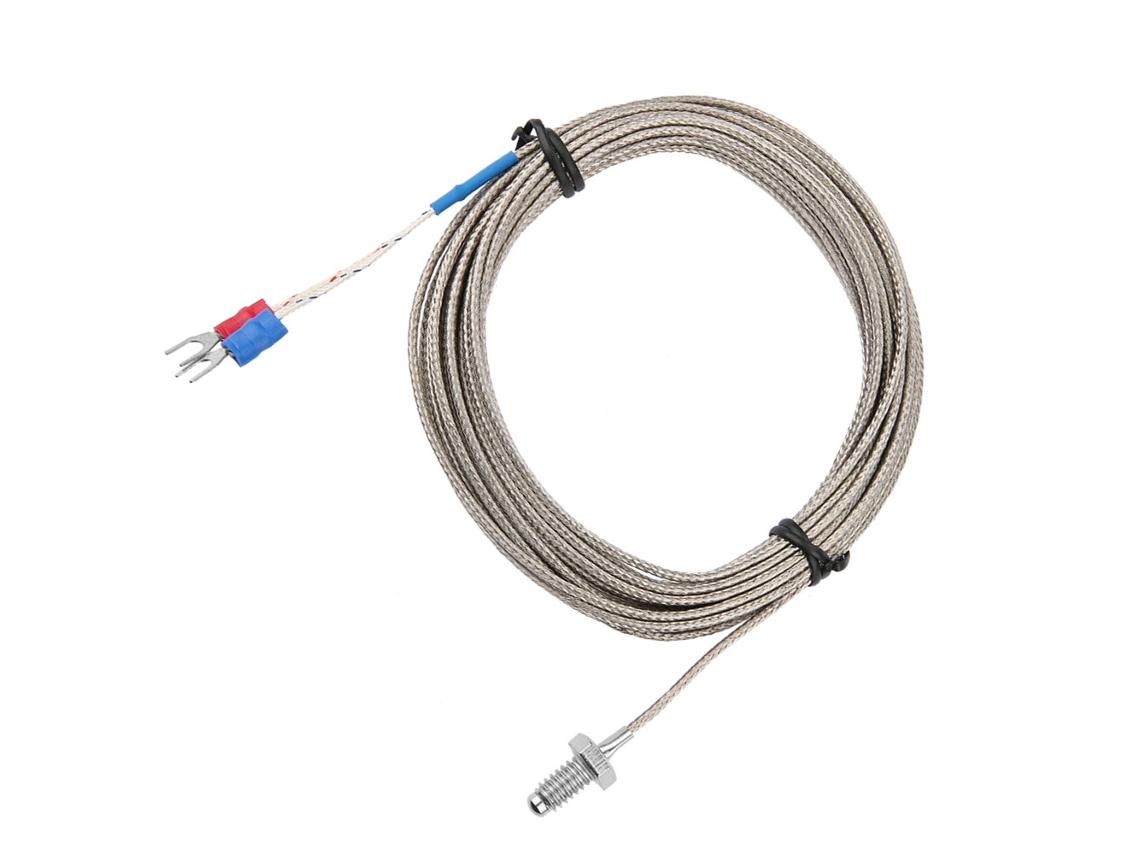 Sonda De Medição De Temperatura Com Fio De Termopar Tipo K, Rosca M6 Bsw, Comprimento 4m
