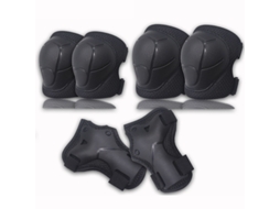 Conjunto de 6 proteção AQUAFORGE, Joelhos e cotovelos, preto