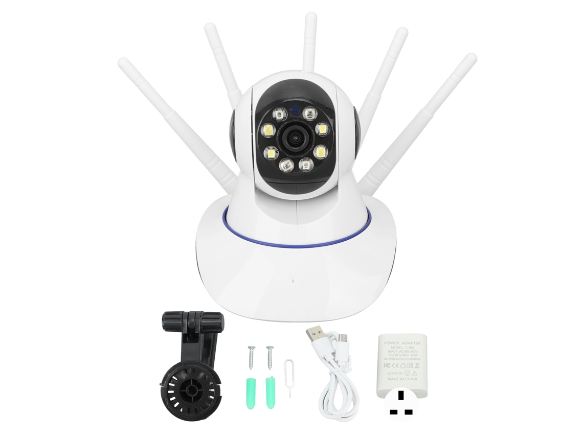Wireless Smart Camera 5 Antenna Wifi Network Surveillance Camera Intelligent Body Tracking 100‑240v Uk Plug LAXISCREED