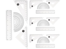 Lurelia Kit Geométrico 4 Peças Em Plástico Com Portátil E Leve Para Geometria E Matemática