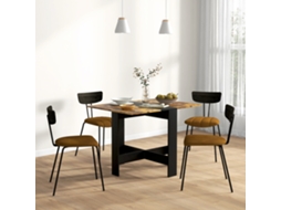 Mesa Plegable De Comedor Mesa De Cocina Con Alas Abatibles Para Espacio Pequeño 103x76x73,5 Cm Negro Y Marrón Rústico