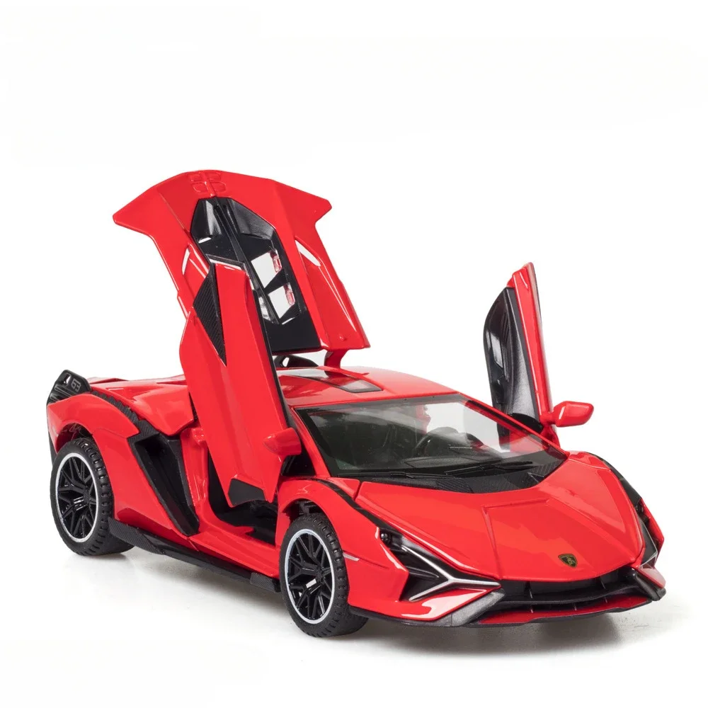 (vermelho) Escala 1:32 - Modelo De Carro - Metal Fundido - Música E Luzes - Portas Que Abrem
