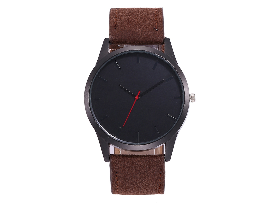 Relógio Masculino de Quartzo com Mostrador Redondo Pulseiro de Couro Artificial Vansvar