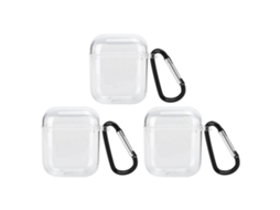 Capinha de proteção para Airpods, TPU, pacote de 3, com fecho de trava