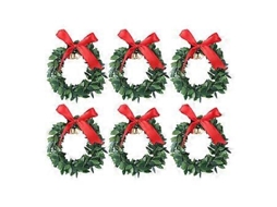Conjunto De 6 Guirlandas De Natal Para Pendurar Na Árvore, Com Laço E Sino.-aquaforge