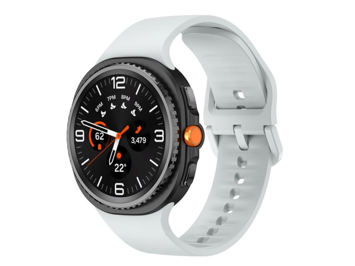 Bracelete para Samsung Galaxy Watch 8/8 Classic Silicone Lisa e Sólida Cinza Claro XIAOMOYU